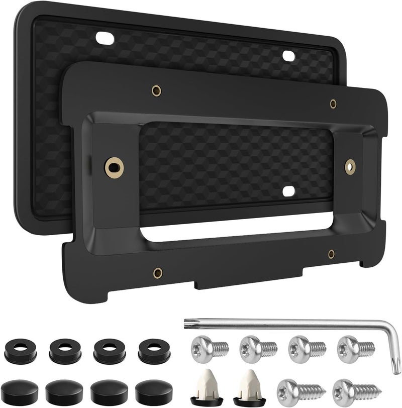 Podestaa License Plate Frame for BMW & Mini Cooper Models, Rear License Plate Cover Holder Bracket for BMW 528i 328i 535i 335i 325i X1 X2 X3 X4 X5 X6 X7 Series - Bumper Trunk Mount Car Accessories - Image 1